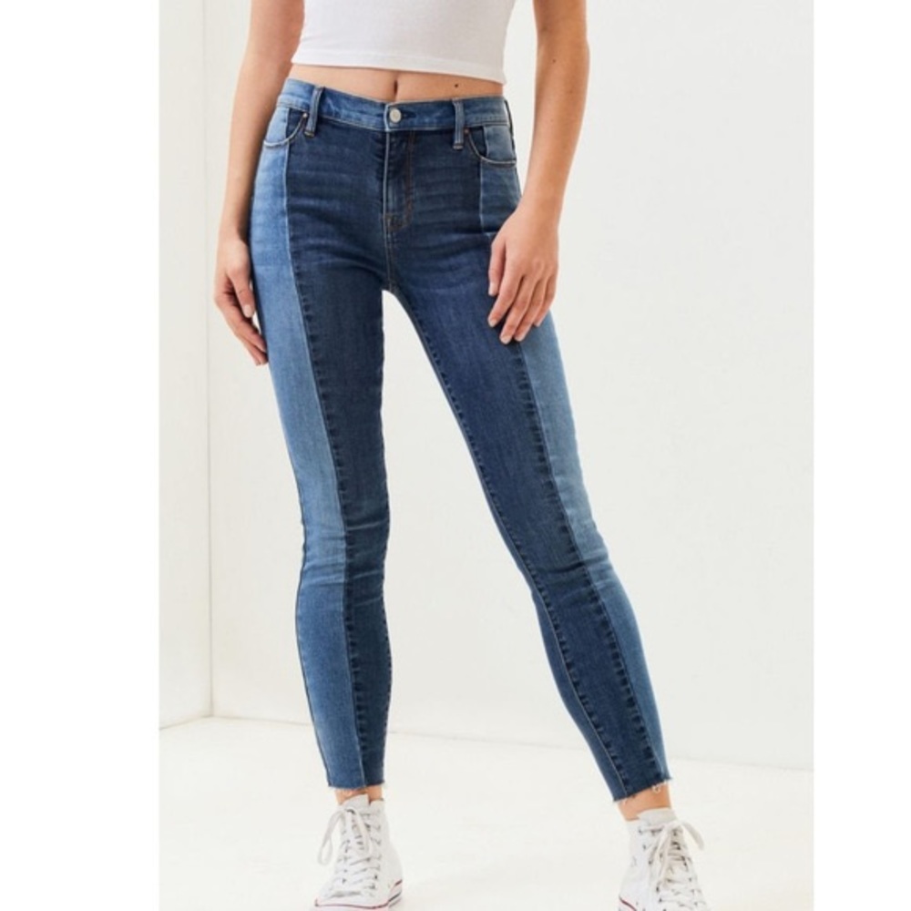 PacSun two toned skinny high rise ankle jeans